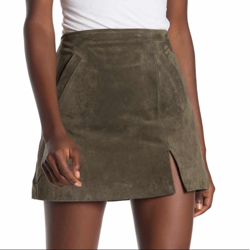 NWOT BlankNYC Suede miniskirt size 26 in Herb